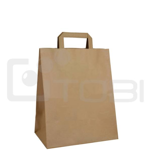 Torba PAPIEROWA EKO brązowa z uchwytem 26x17x33cm