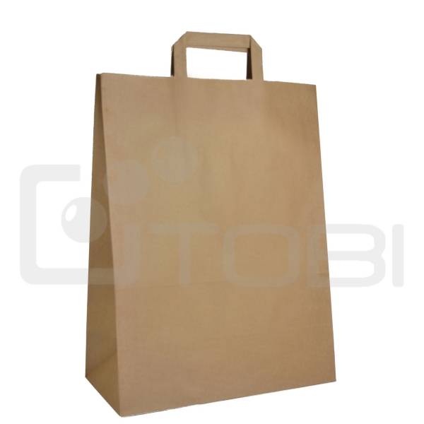 Torba PAPIEROWA EKO brązowa z uchwytem 32x16x42cm