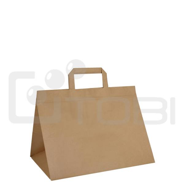 Torba PAPIEROWA EKO brązowa z uchwytem 32x22x25cm
