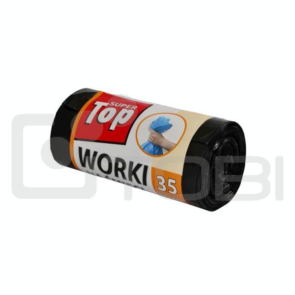 Worki na śmieci TOP SuperMocne  35L CZARNE /15szt.
