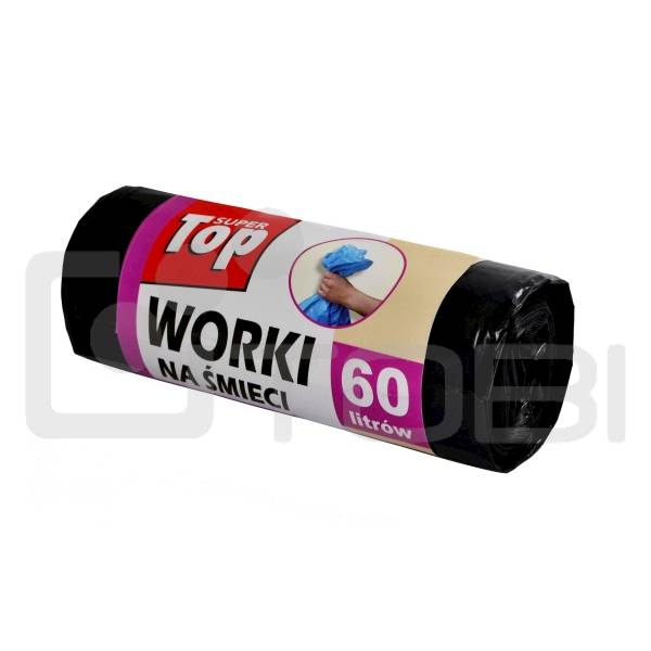 Worki na śmieci TOP SuperMocne  60L CZARNE /10szt.