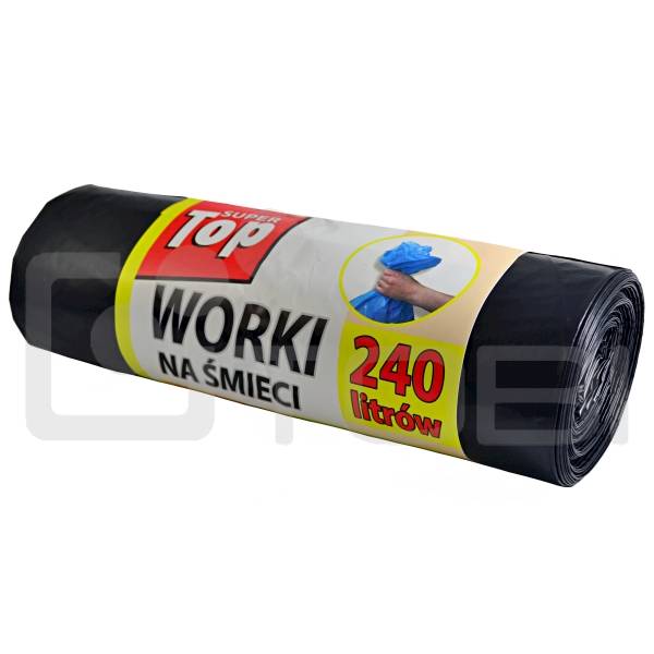 Worki na śmieci TOP SuperMocne 240L CZARNE /5szt.