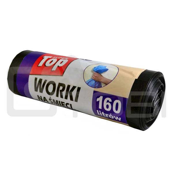 Worki na śmieci TOP SuperMocne 160L CZARNE /10szt.