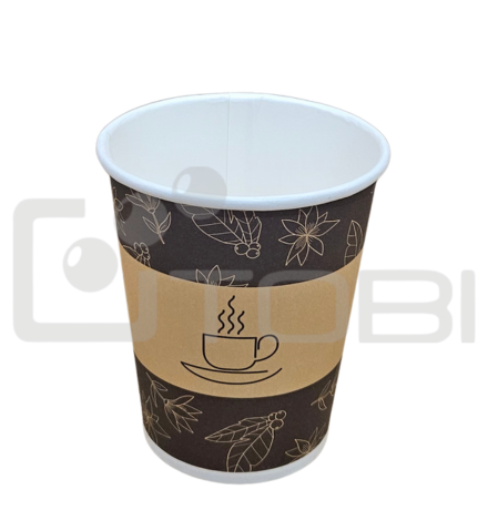 Kubek papierowy 300ml 0% PLASTIC nadruk /50szt.