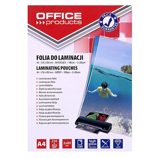 Folia do laminowania  A4 80mic 100szt. 216x303