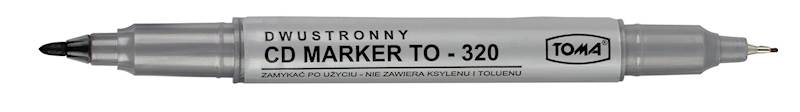 Marker do płyt CD/DVD Toma 320 czarny dwustronny