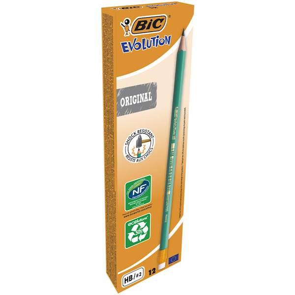 Ołówek Bic Ecolutions Evolution 655 HB z gumką