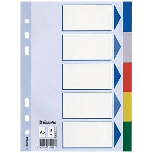 Przekładki A5 Esselte 15264 kolor 1-5