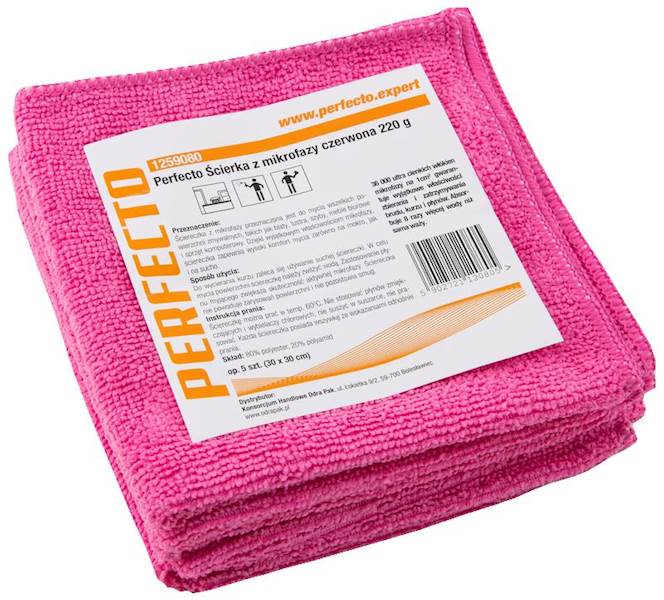 Ścierka mikrofaza 30x30 czerwona 1szt