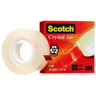 Taśma Scotch Crystal Clear 600 19mmx33m w pudełku
