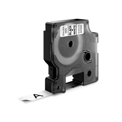 Taśma Dymo 12/7 Czarna/białe tło 45013 oryg