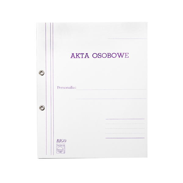 Teczka do akt osobowych oczkowa Bigo tektura