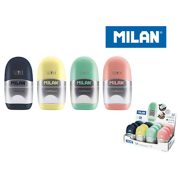 Temperówka Milan Silver+ gumka