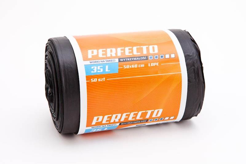 Worki na śmieci 35l 50szt czarne Perfecto mocne