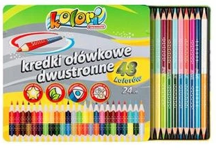 Kredki Kolori ołówk. dwustr. 24/48kol metal obudow