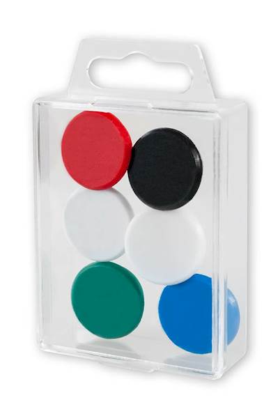 Magnesy 6 szt 24mm mix kol.