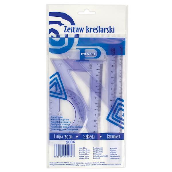 Zestaw geometryczny z linijką 20cm