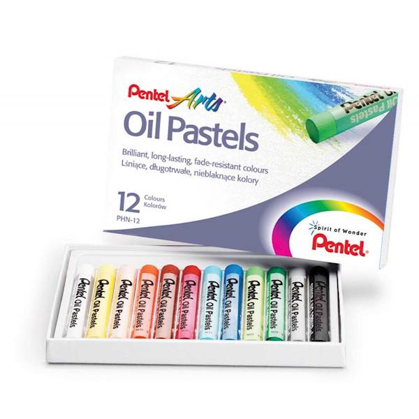 Kredki pastele olejne Pentel 12 kol. 