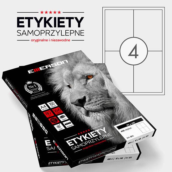 Etykiety Emerson 140x97mm 4 100ark