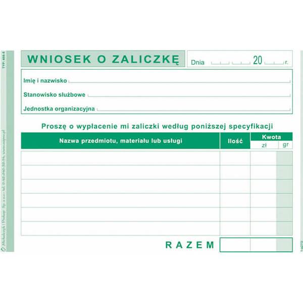 D. Wniosek o zaliczkę 408-5 M&P