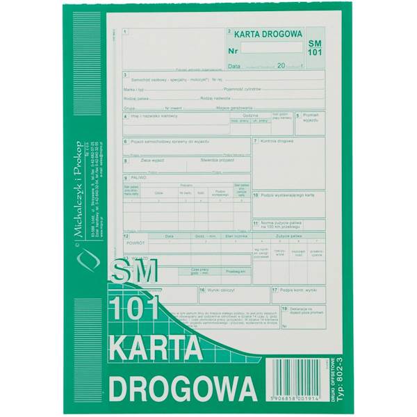 D. Karta drogowa A5 offset 802-3 M&P 