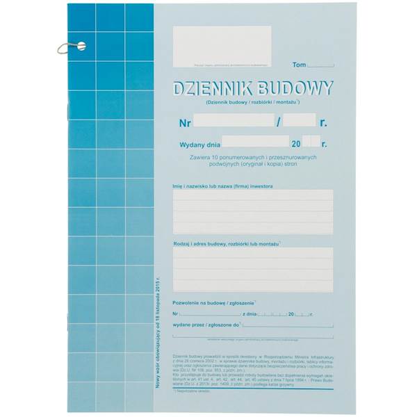D. Dziennik budowy A4 603-1z 10k