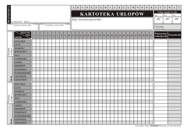 D. Kartoteka urlopów 02024 Typograf