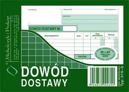 D. Dowód dostawy Michalczyk A6 315-5