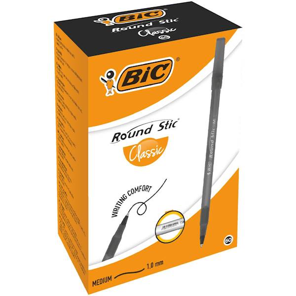 Długopis BIC Round Stick czarny M 1,0mm