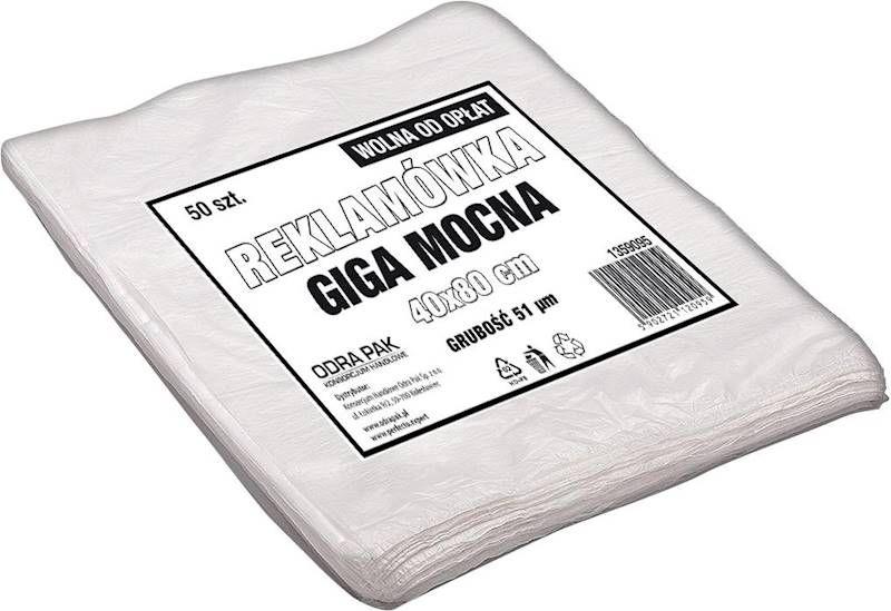 Reklamówka jednorazowa 40x80 Giga Mocne a'50