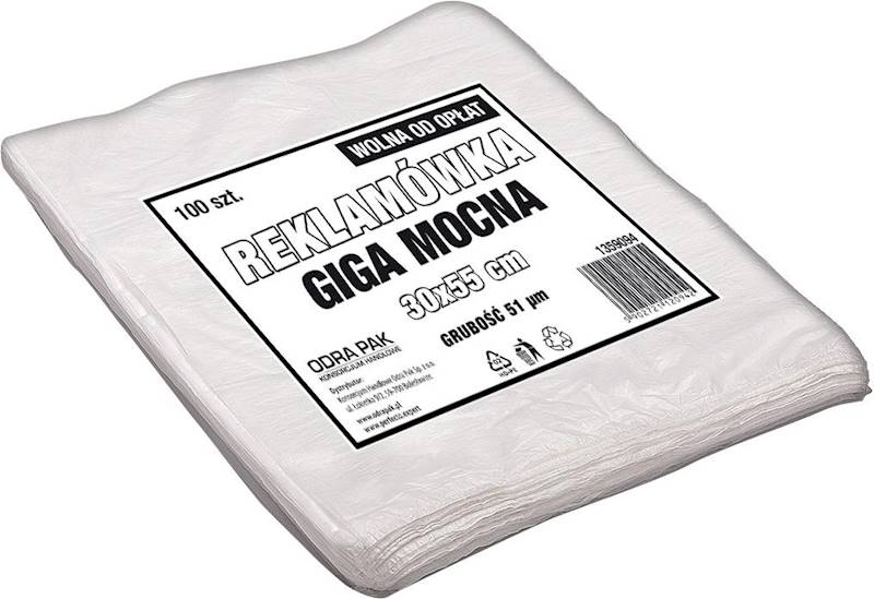 Reklamówka jednorazowa 30x55 Giga mocna a'100