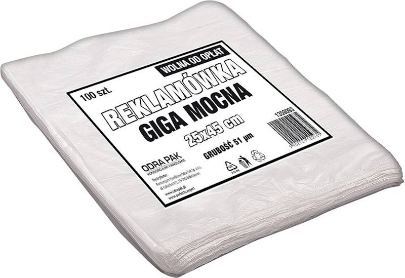 Reklamówka jednorazowa 25x45 Giga mocna 