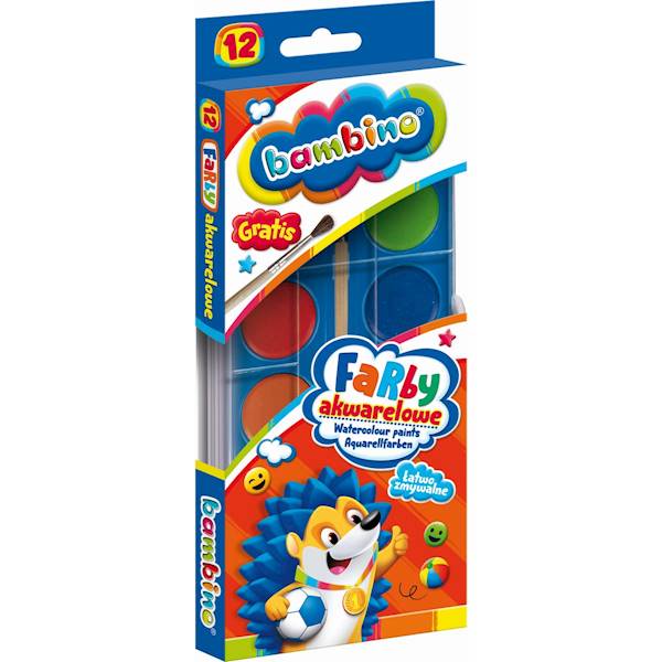 Farby Bambino akwarelowe 12 kol