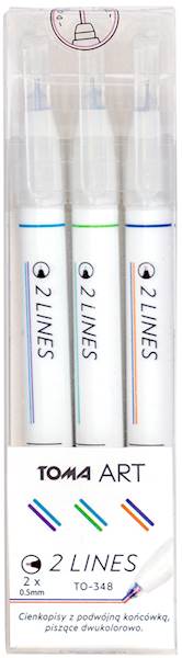 Cienkopis Toma 2 Lines Mix 3 szt