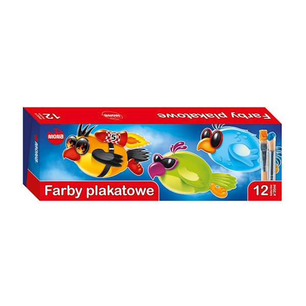 Farby plakatowe 12 kol Mona