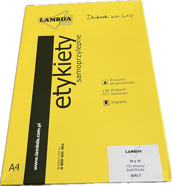 Etykiety Lambda 70x16 100ark