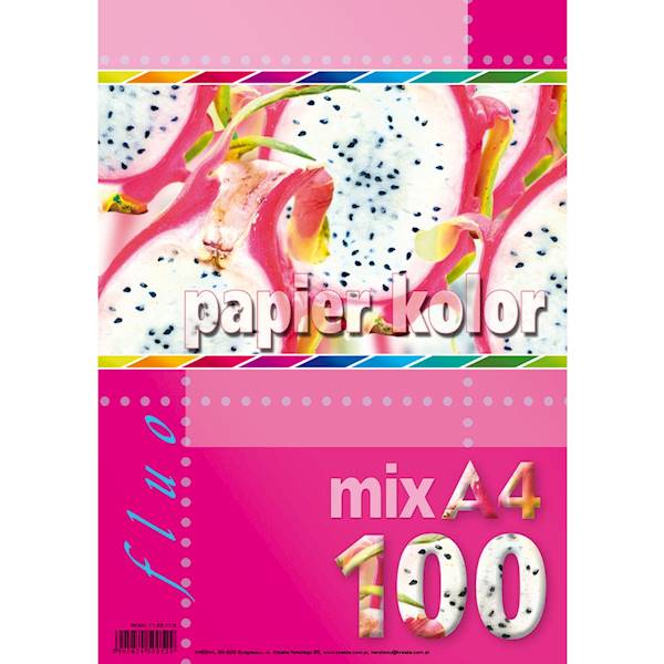 Papier Ksero A4 80g neon mix kol 100ark