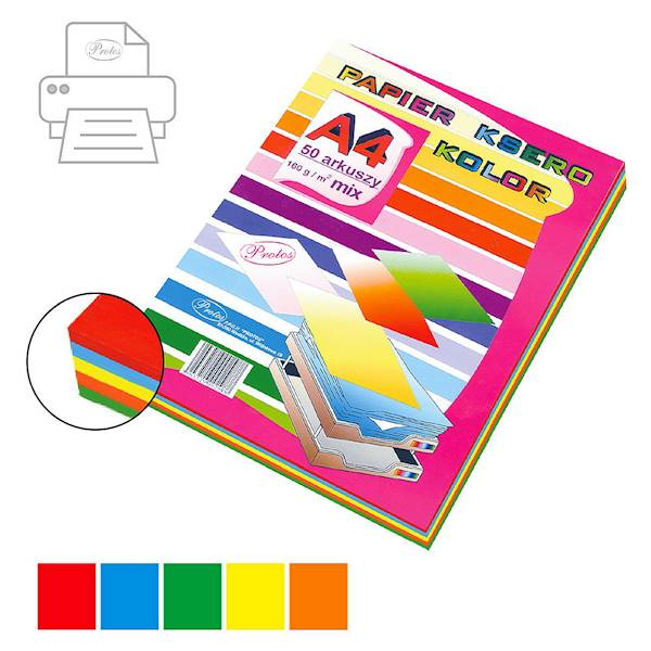 Papier ksero Protos A4/160g intensywny 5x10ark 