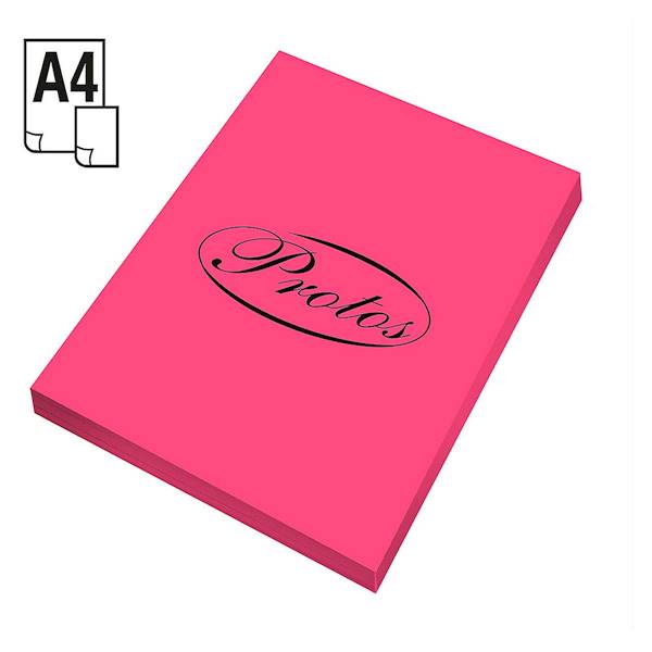 Papier ksero Protos A4/100ark różowy fluo 80g