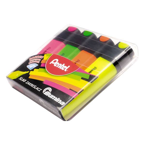 Zakreślacze Pentel 4 kol. neon