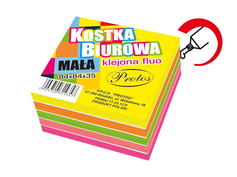 Kostka biurowa Protos kolor klejona Fluo