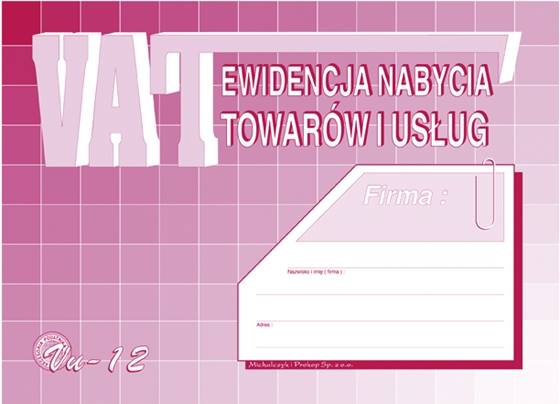 D. Ewidencja nabycia towarów i usług M&P Vu-12u