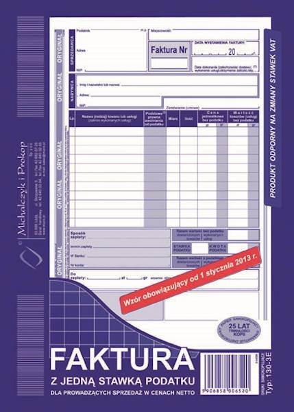 D. Faktura Vat A5 130-3E