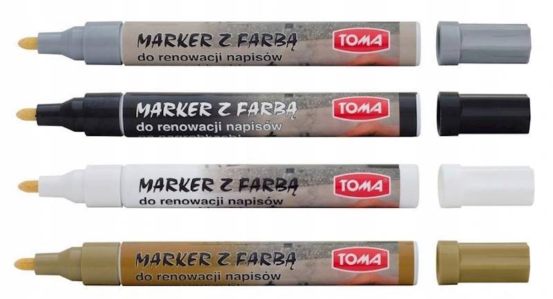 Marker Toma z farbą do renowacji nagrobków