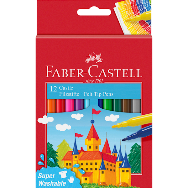 Flamastry Faber-Castell zamek 12kol
