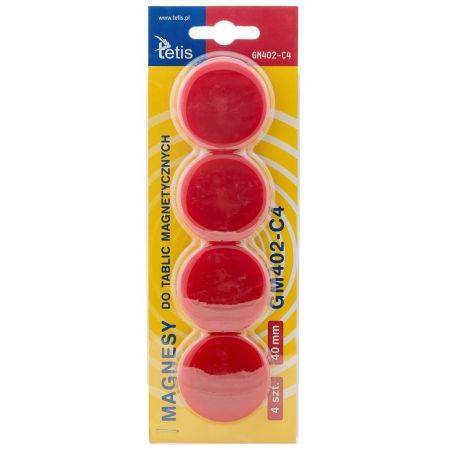 Magnesy Tetis 40mm 4szt gładkie mix
