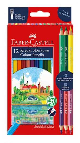 Kredki Faber Castell 12kol+3 dwustronne