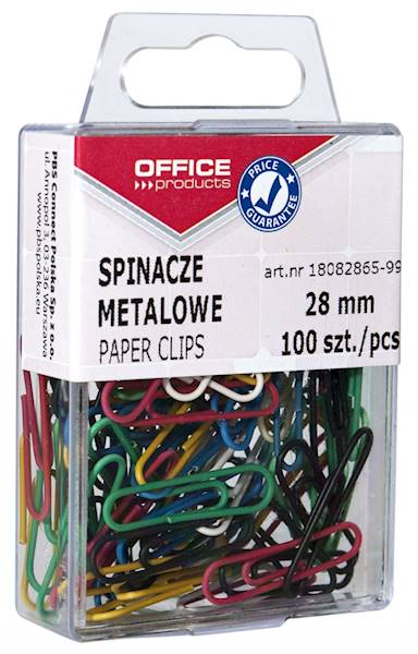Spinacz 28mm 100szt kolorowe 