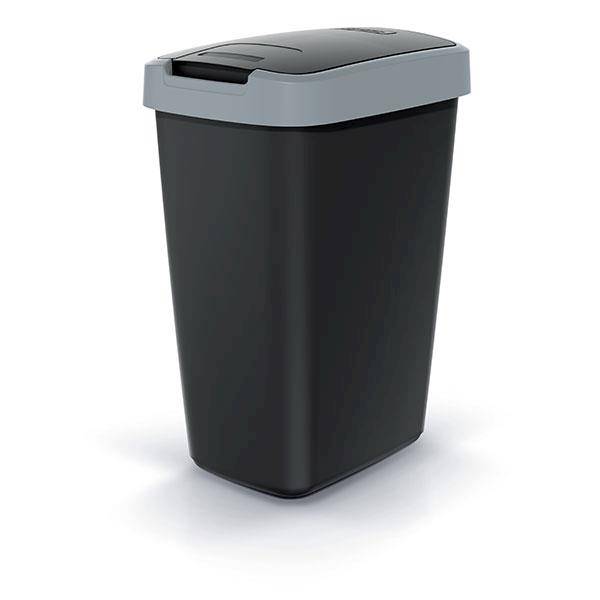 Kosz na śmieci Q-Smooth czarno szary 12l 