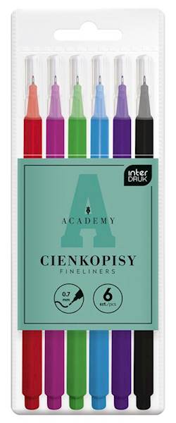Zestaw cienkopisów ACADEMY 6KOL